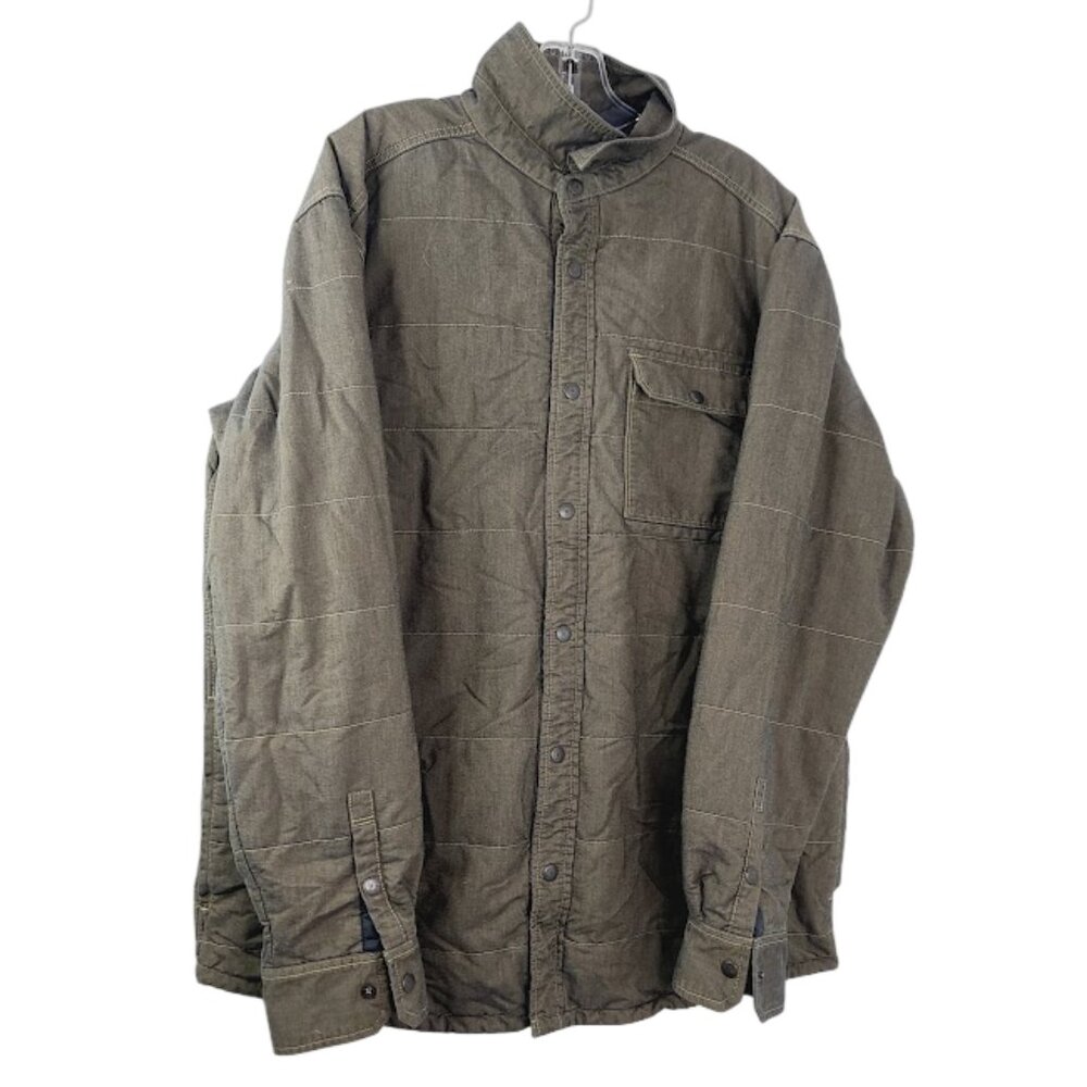 Mountain Hardwear Men's Green Striped Classic Button-Front Shirt Size XL